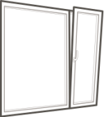 Fixed + tilt & turn window opening type